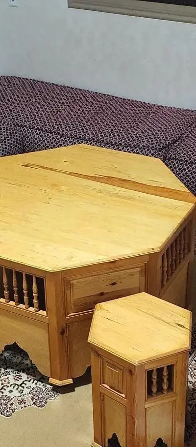 Salon complet en bois artisanal