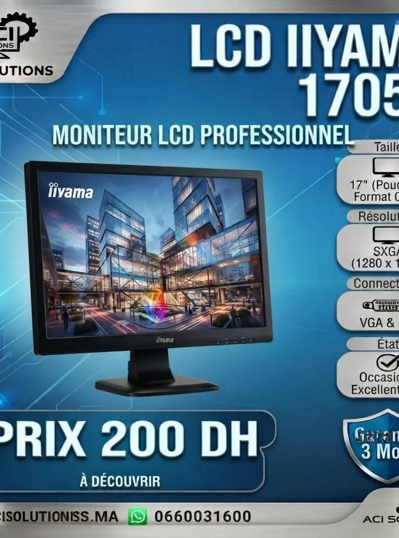 MONITEUR LCD PROFESSIONNEL IIYAMA 1705S