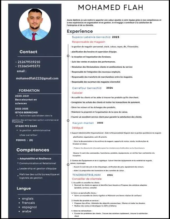 Technicien en Gestion des Entreprises - Disponible