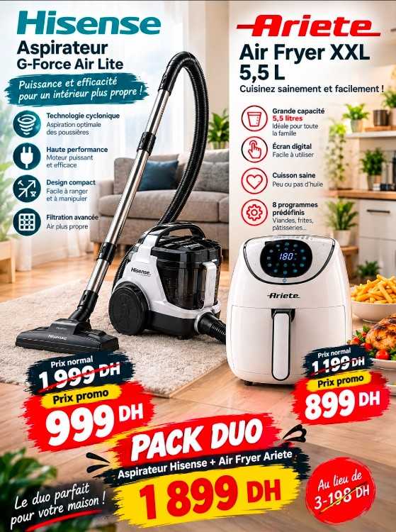 PACK ÉLECTROMÉNAGER – HISENSE + ARIETE
