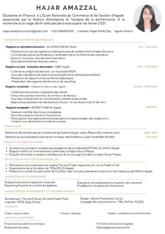 Stage PFE en Finance à partir de février 2027