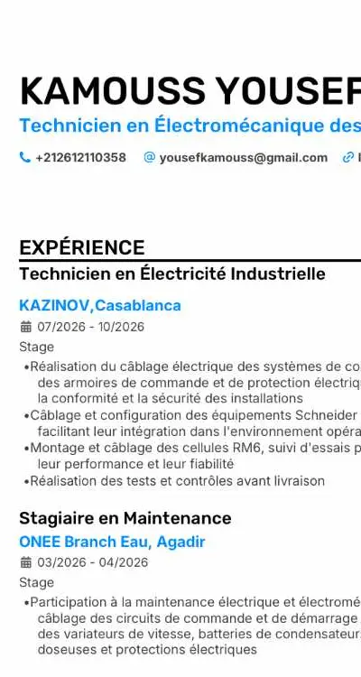 Technicien spécialisé en éléctromécanique