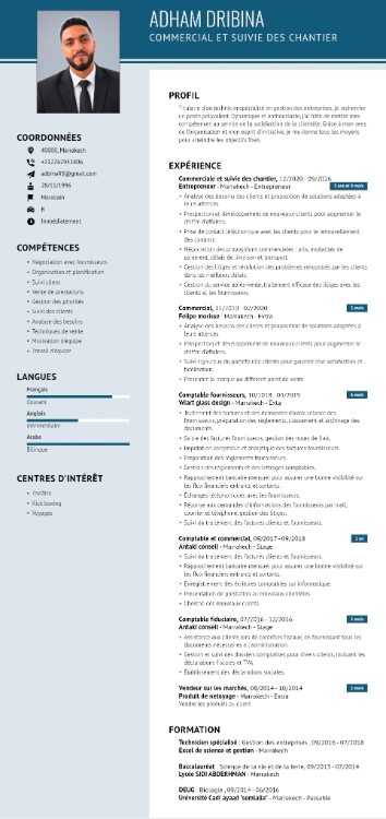 Demande d'emploi commercial ou gestionnaire