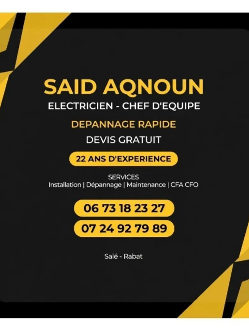 Électricien professionnel Rabat Salé Témara