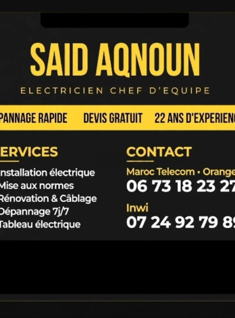 Électricien professionnel Rabat Salé Témara