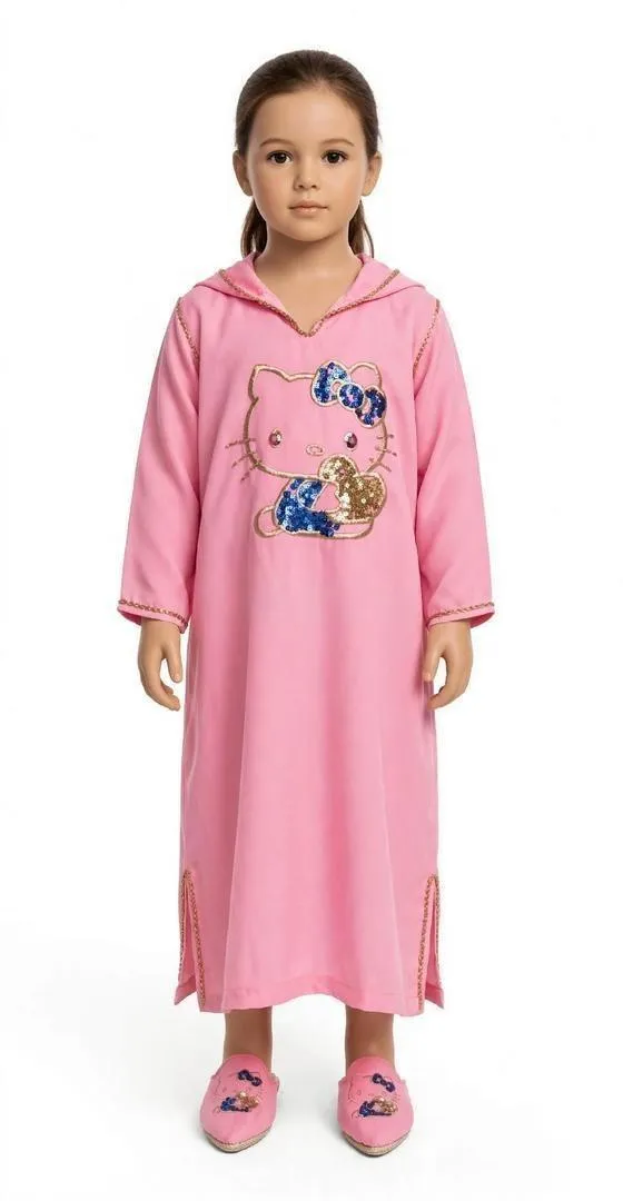 Djellaba marocaine pour filles avec babouches