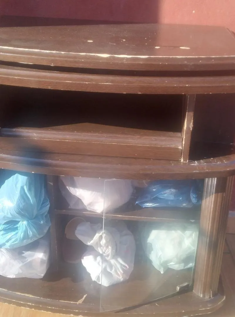 Table d'angle pour TV - Bois solide - Tanger