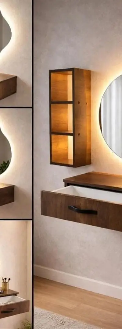 Pack coiffeuse miroirs niche LED