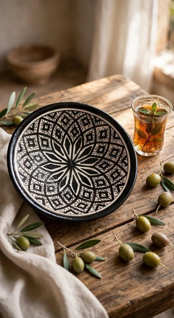 Poterie marocaine traditionnelle — Assiettes, tajines, cruches | Marrakech