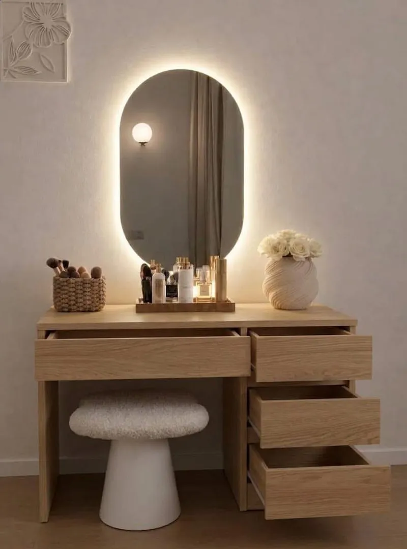 Coiffeuse miroir ovale
