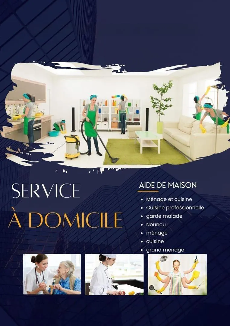 Femme de cuisine et ménage, nounou garde malade