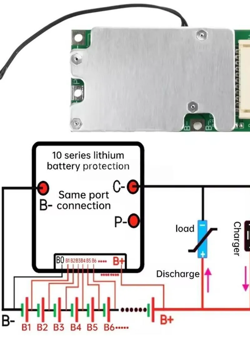 BMS 10S 36V 30A SAME PORT