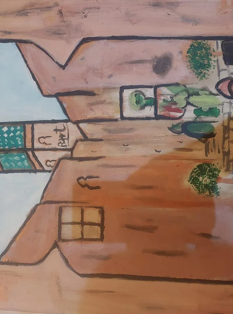 Tableau décoratif peint à l'acrylique