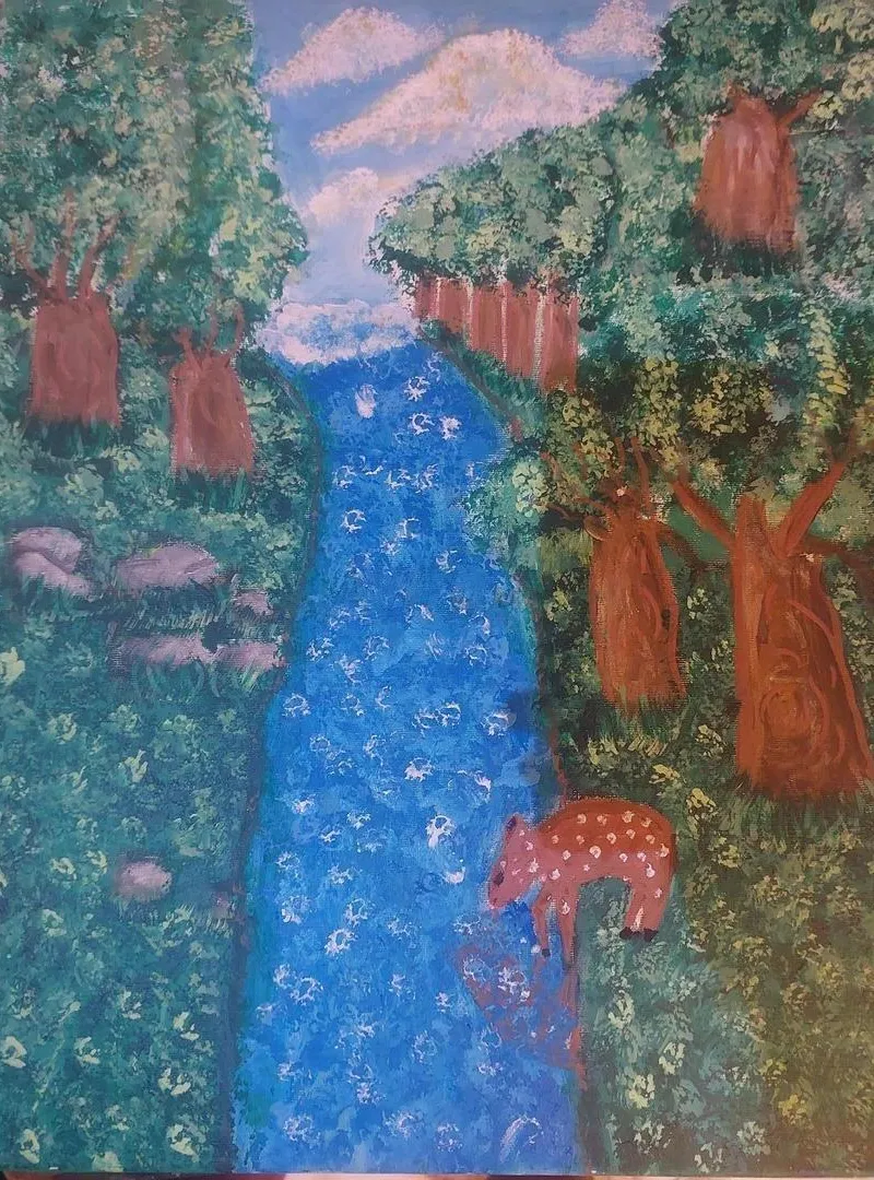 Tableau peint à l'acrylique nature