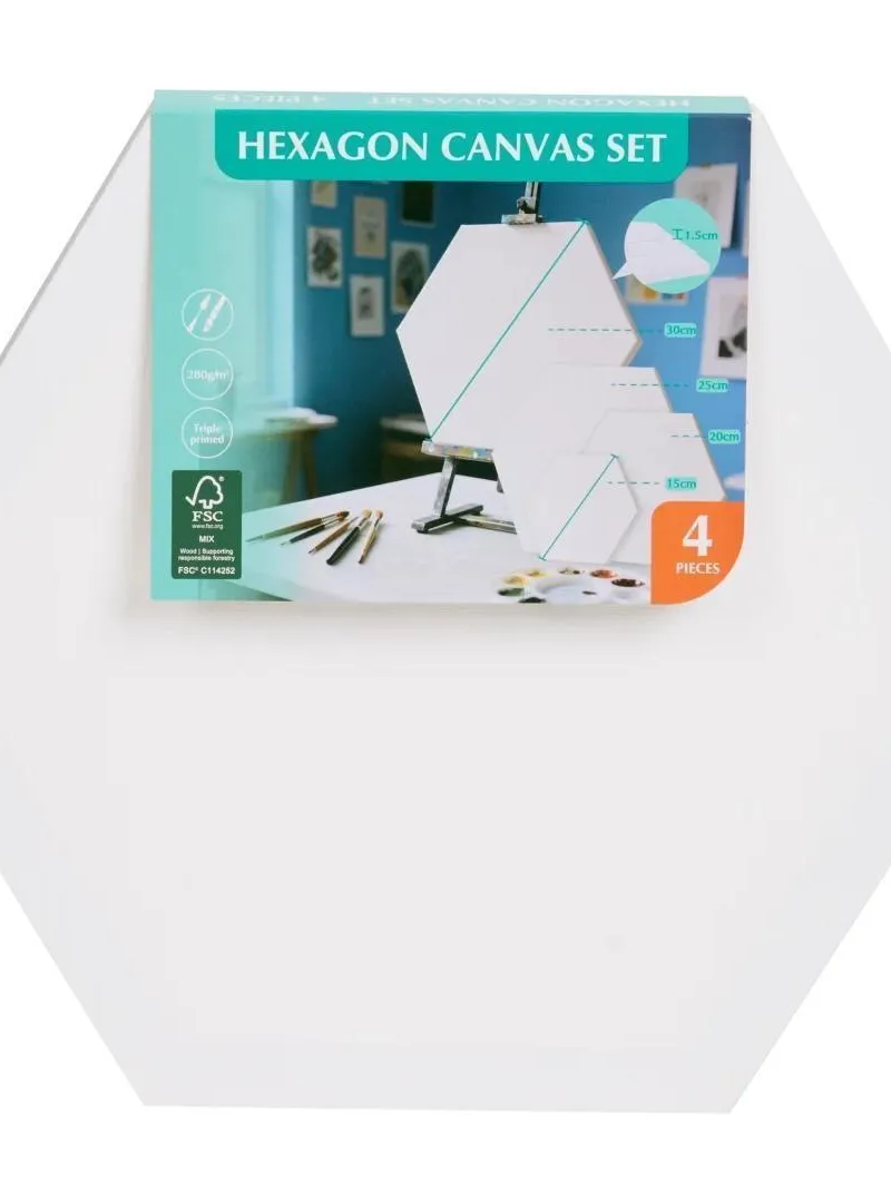 Toiles hexagonales. 4 pièces