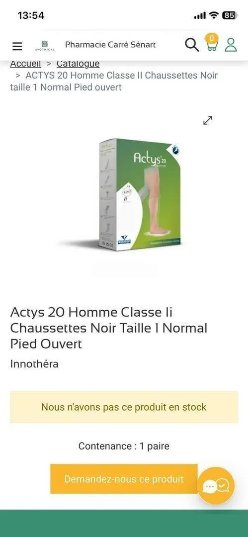 Chaussettes bas de contention artérielle