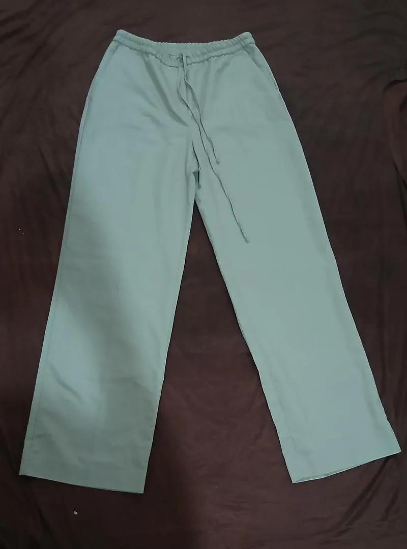 Pantalon Zara femme large vert clair taille S