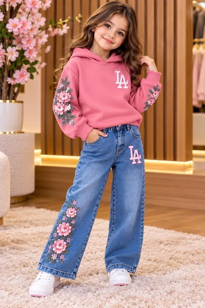 Pantalon en jean et bonnet doublé en coton