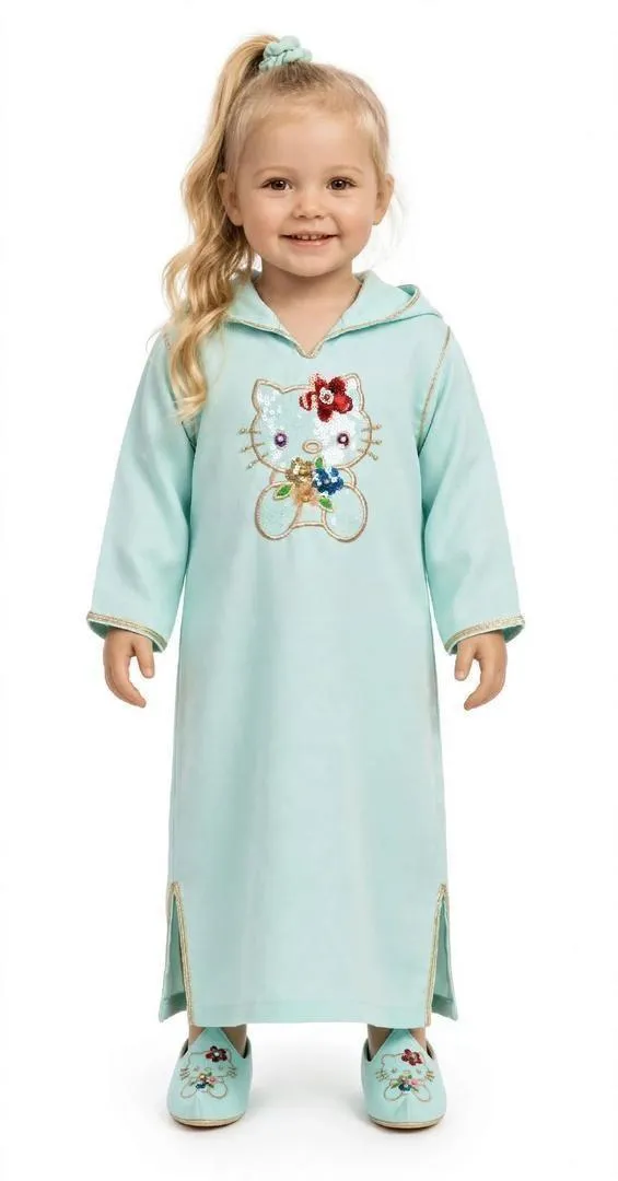 Djellaba pour filles avec babouches