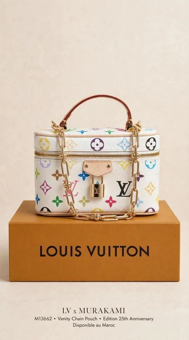 Sac à main Louis Vuitton x Murakami Vanity Chain Pouch M13662 Neuf