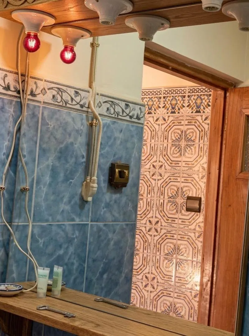 Miroir de Salle de Bain rustique en bois massif avec éclairage intégré