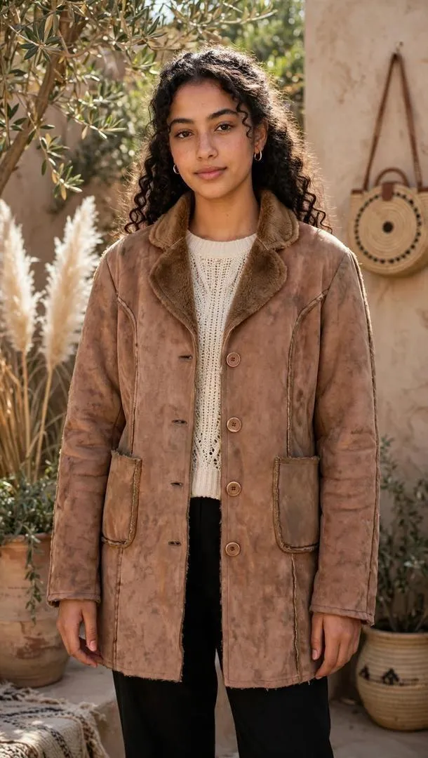 Manteau Afghan Fourrure Femme L - Bohème