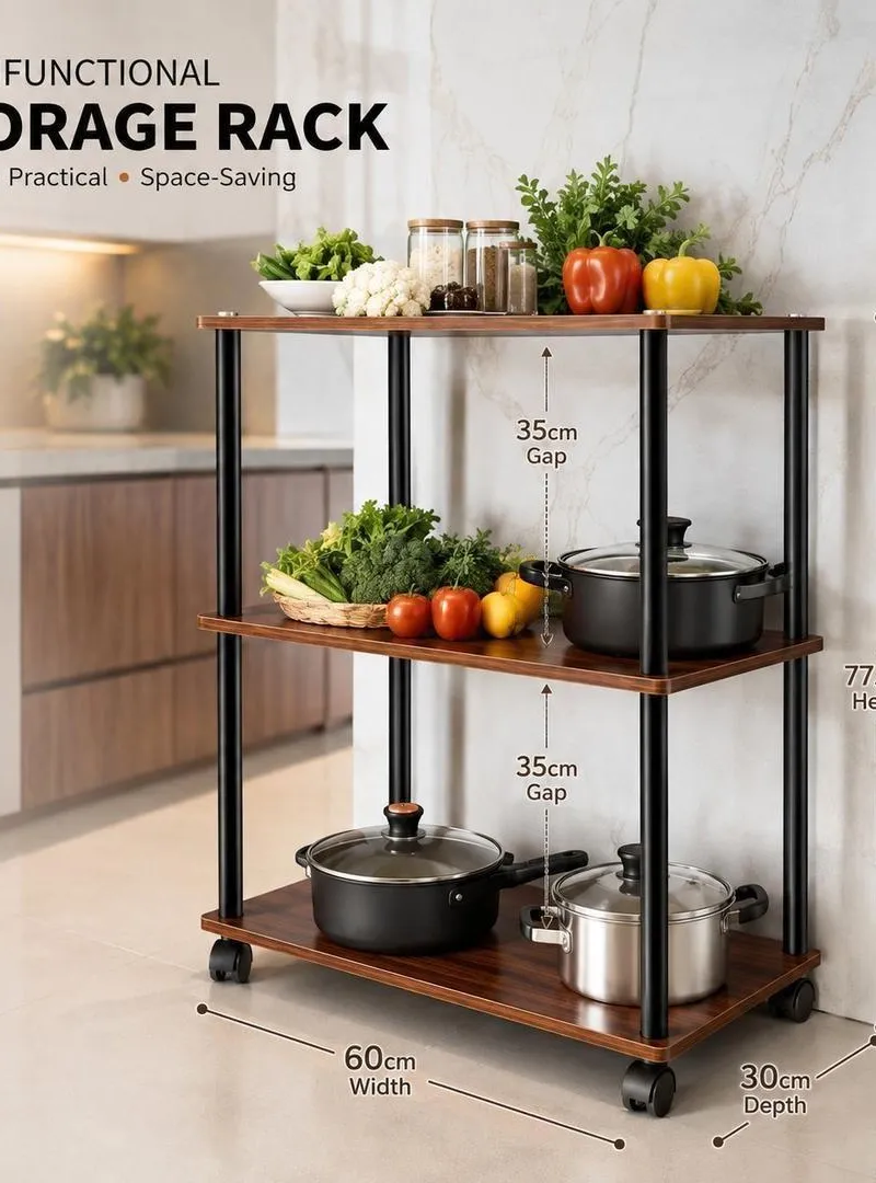 Étagère de rangement multifonctionnelle à 3 niveaux