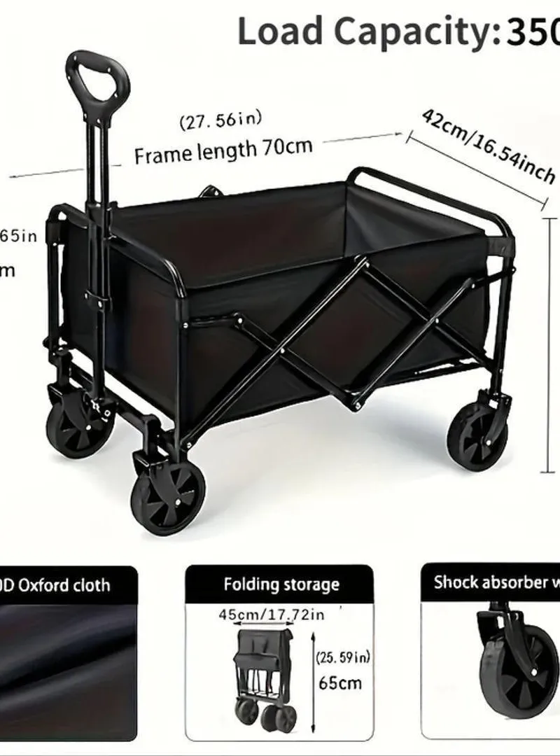 Chariot noir avec grande capacité