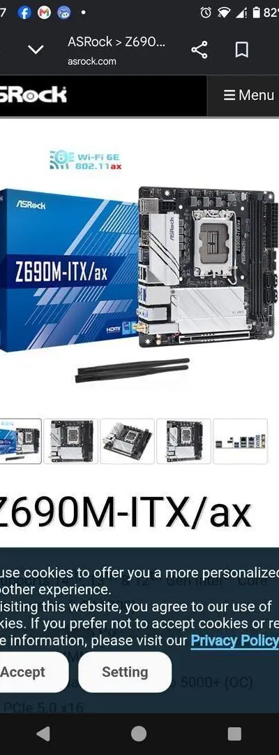 Carte mère Asrock Z690M-ITX/ax