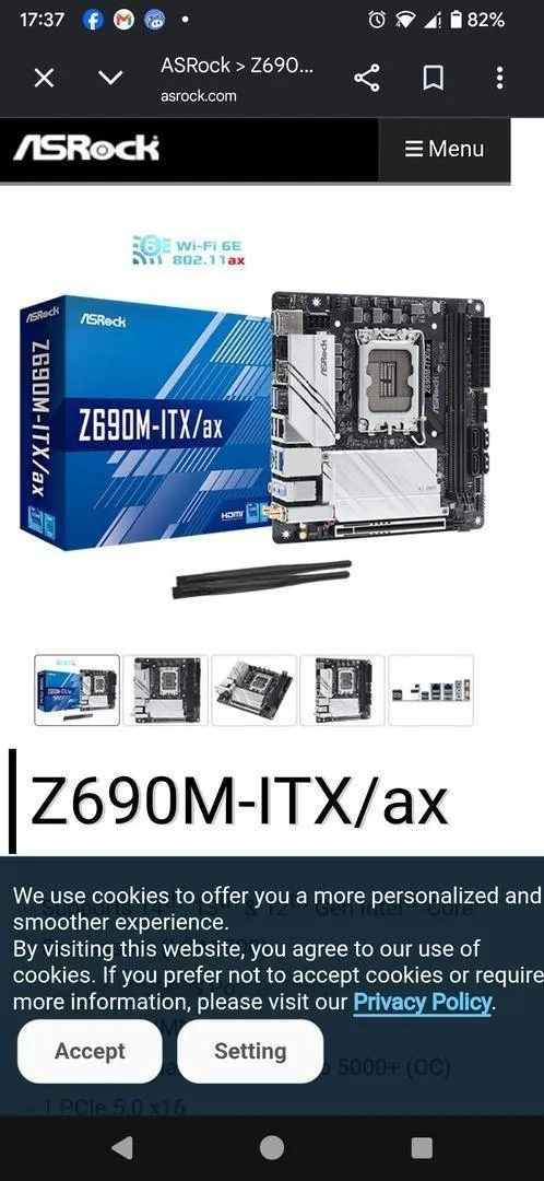 Carte mère Asrock Z690M-ITX/ax