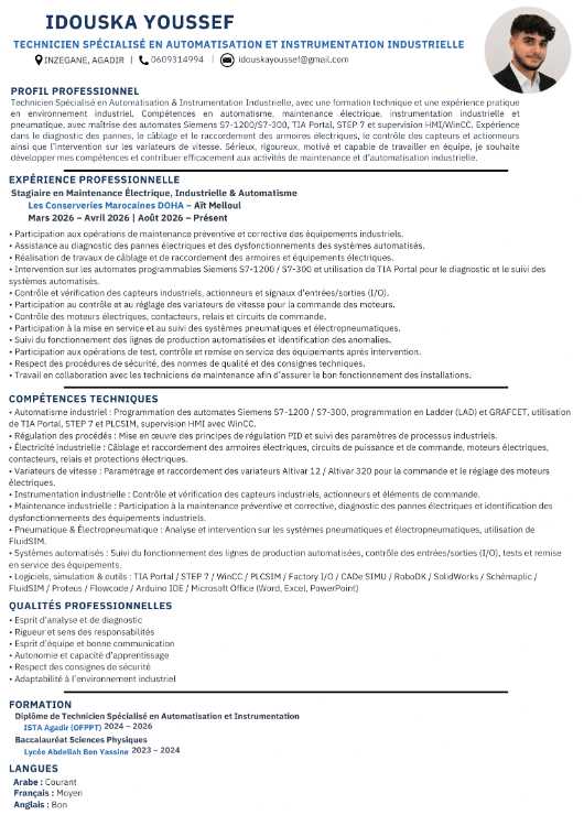 Automatisation et maintenance industrielle