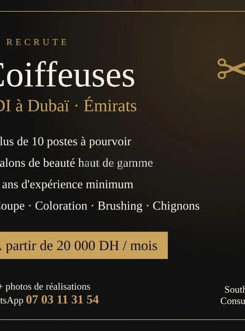 Coiffeuses expérimentées – CDI à Dubaï