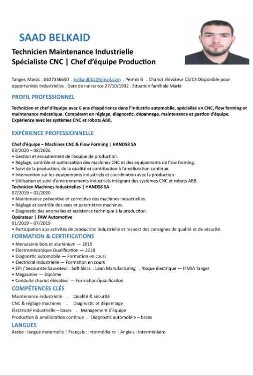 Technicien Maintenance Industrielle