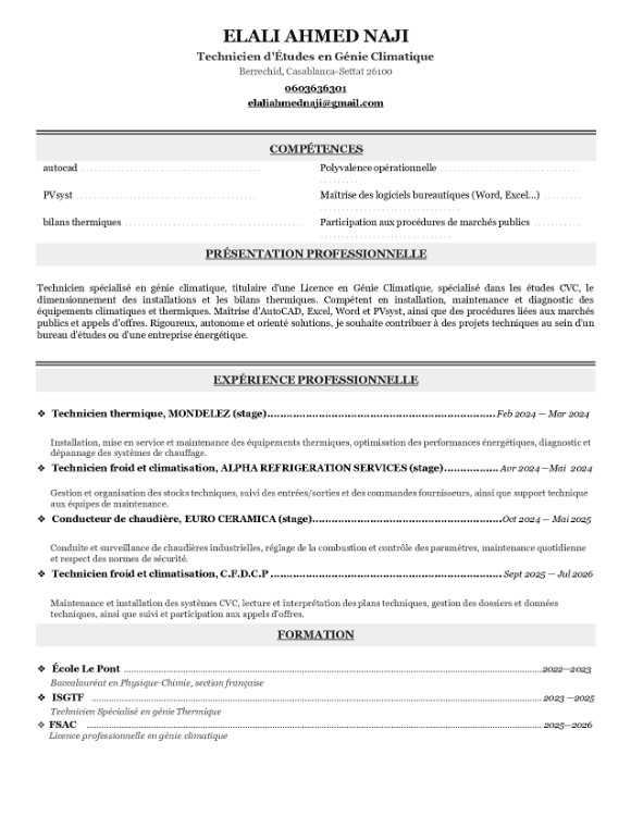 Technicien en génie climatique et énergétique