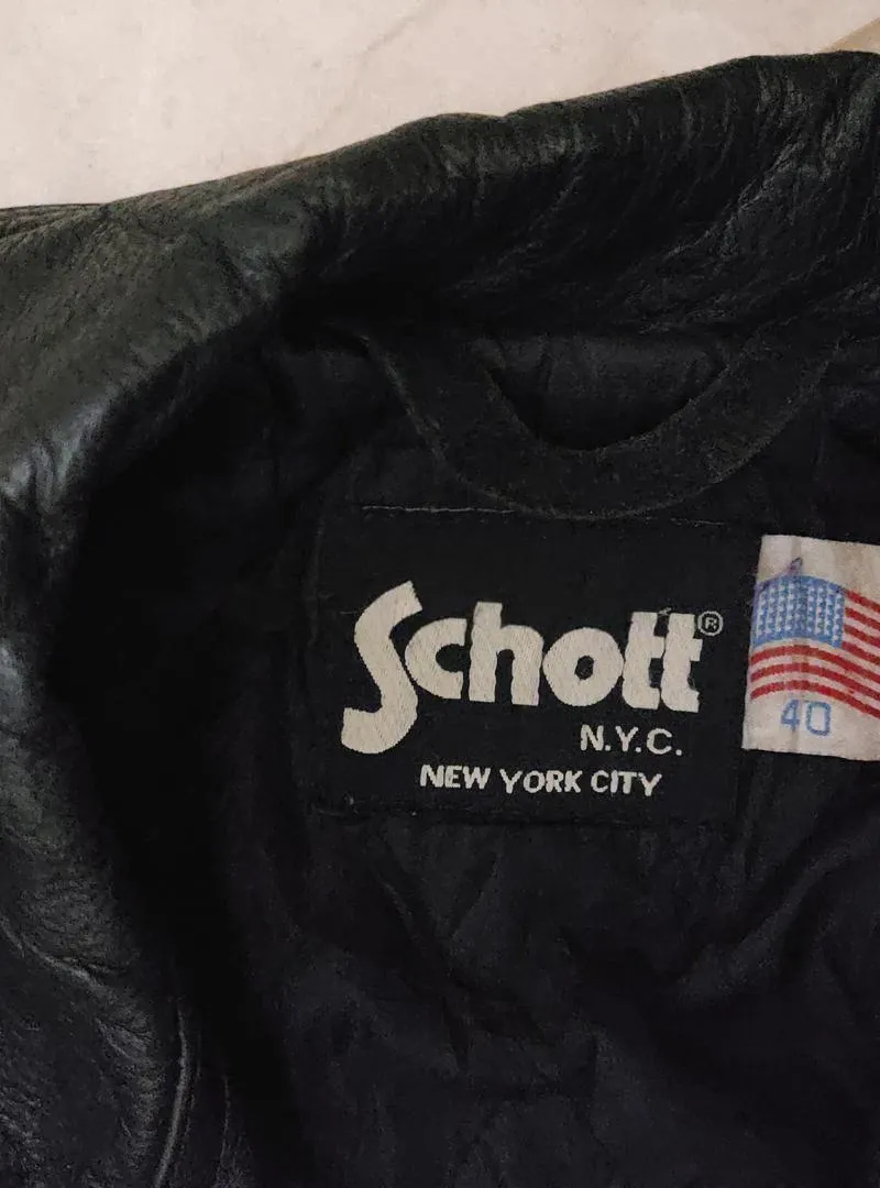 Veste en cuir Schott N.Y.C. authentique Taille 40