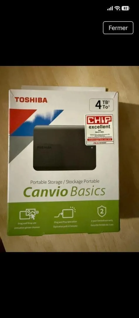 Disque dur externe Toshiba Canvio Basics 4TB neuf