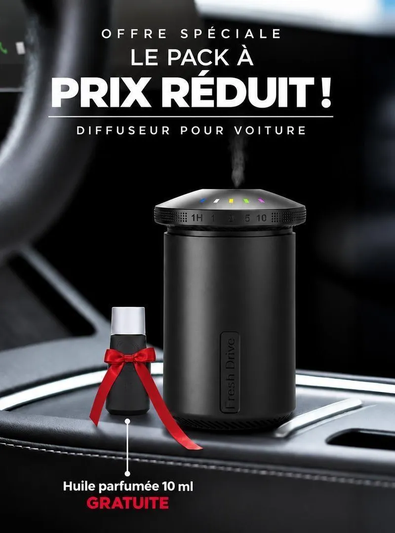 Diffuseur de voiture, arôme 10ml offert