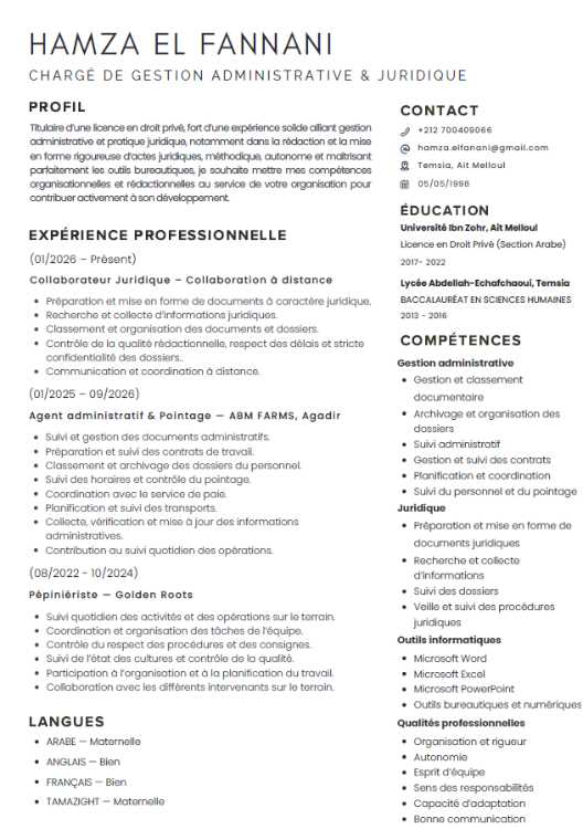 Agent administratif & pointage - agadir