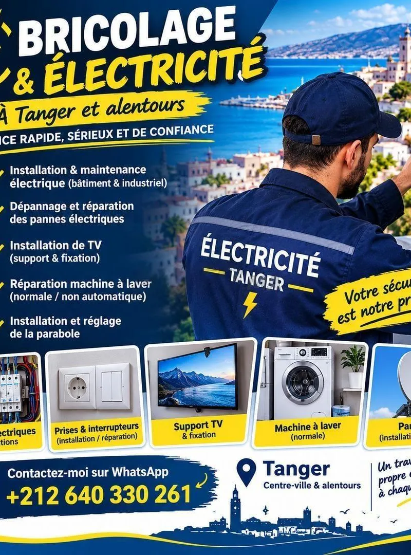 Électricien & Bricolage à Tanger – Dépannage