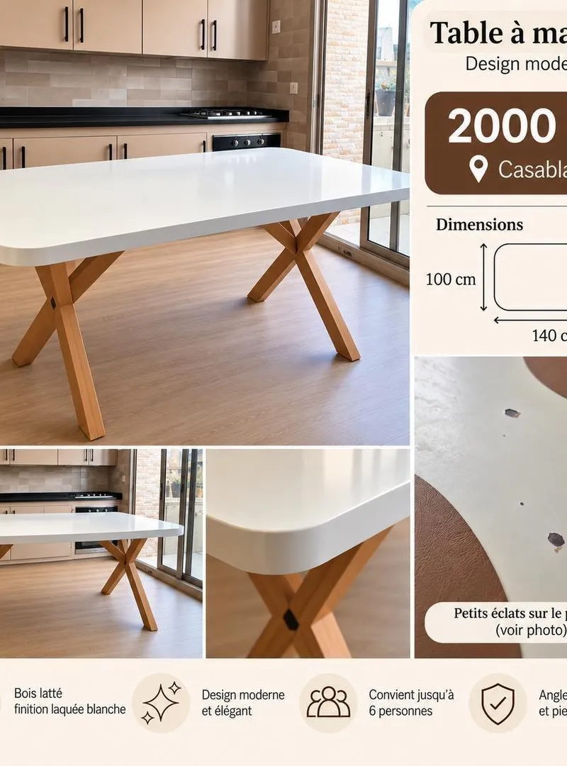 Table à manger 1m sur 1m40