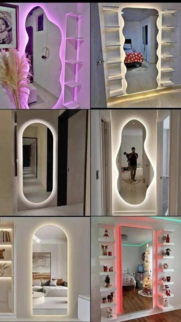 Miroir mural tendance avec LED 🎀