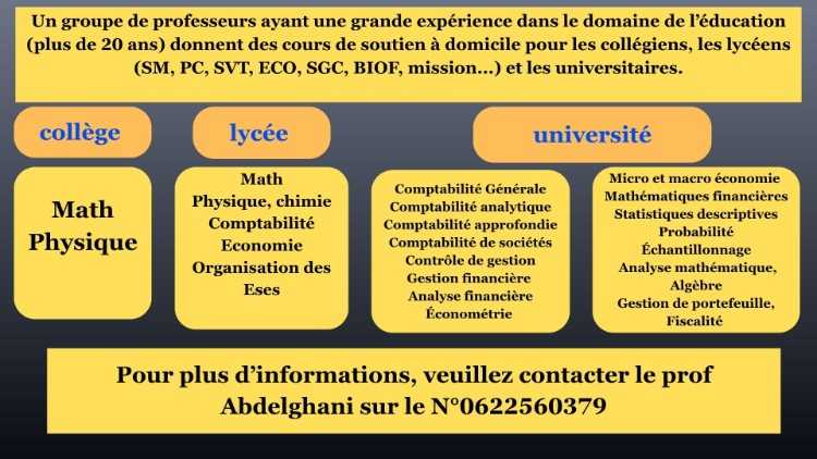 Cours particuliers de Math.Stat.Proba Compta.Micro