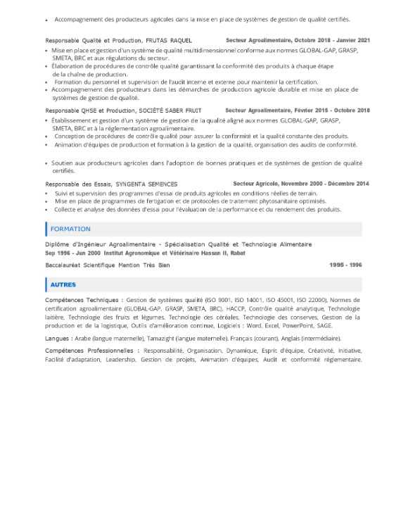 Responsable Qualité,QHSE(Agricole/BTP)