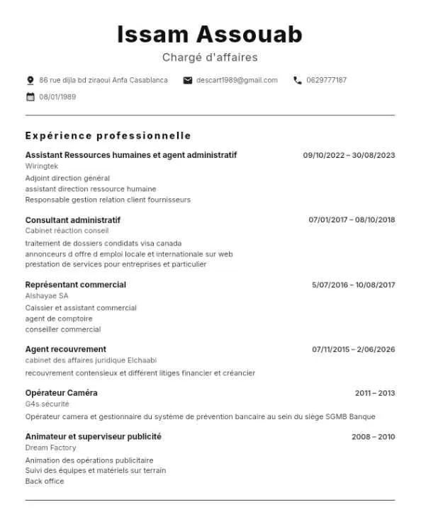 Coursier agent administratif