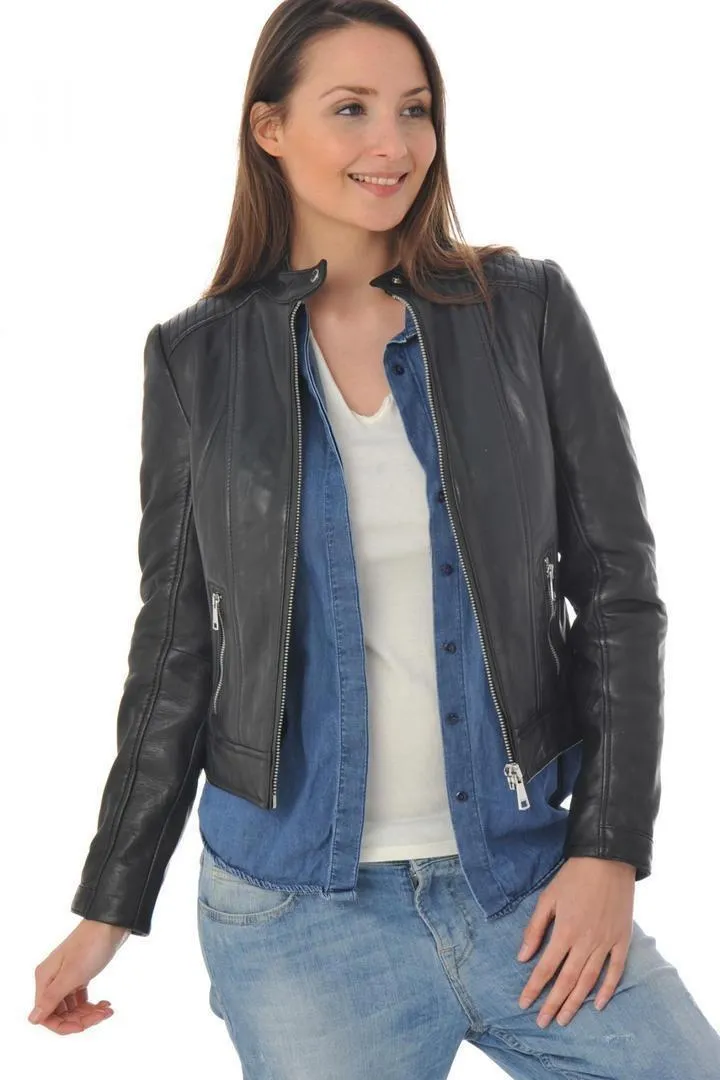 Blouson femme Redskins cuir noir Tokyo