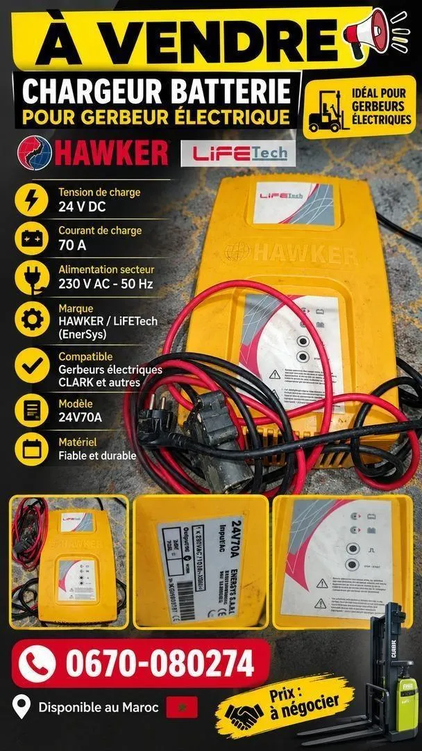 Chargeur Clark électrique 24V 70Ah