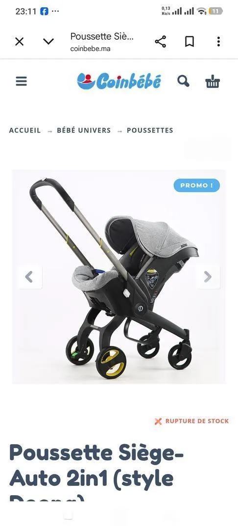 Poussette siège auto 2 en 1