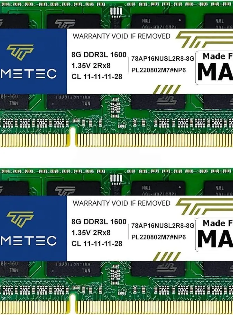 Kit RAM 2x8Go Timetec DDR3L 1600MHz pour Mac 16Go