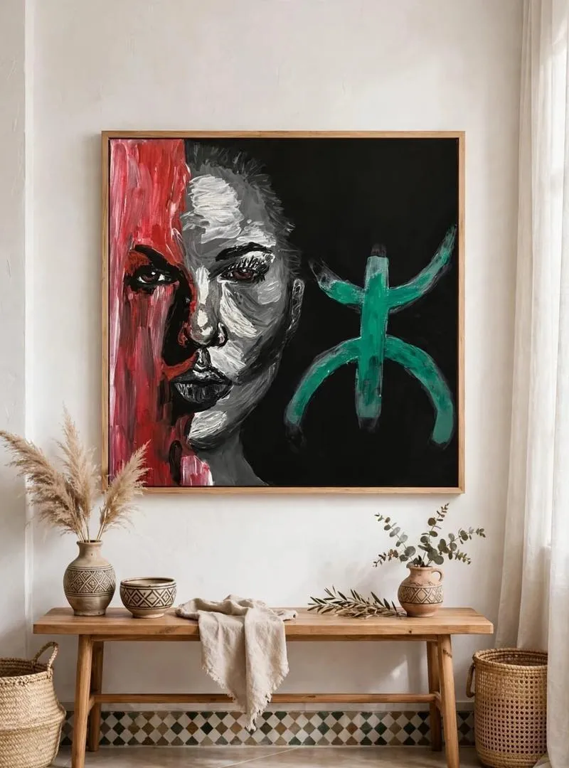 Tableau Original Amazigh Peint à la Main